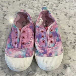 Cat and jack tie-dyed slip on sneakers girls size 11